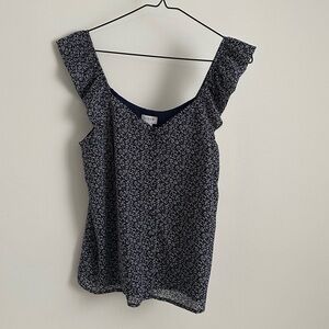 J. Crew Women’s Tank with Ruffle Straps and Button Details